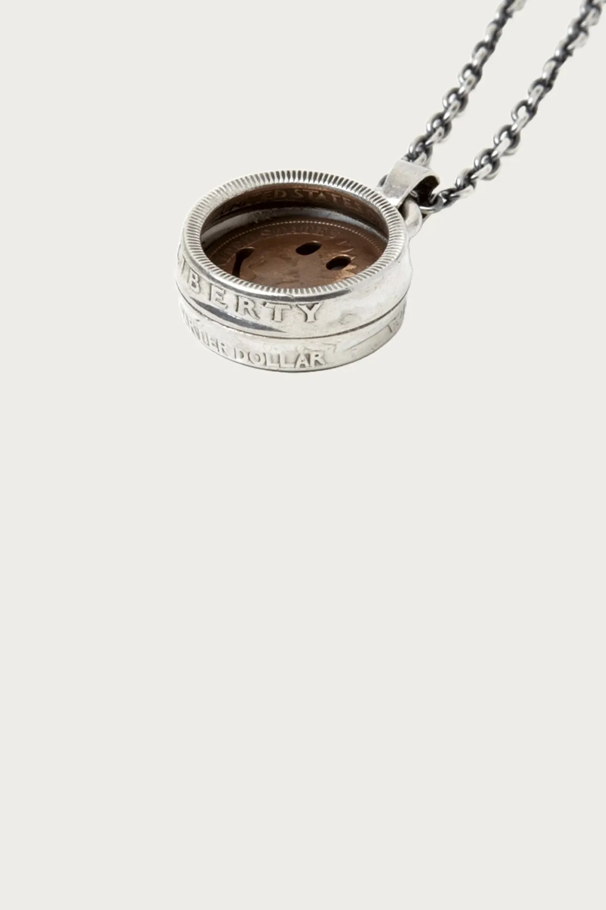 Penny Smile 25¢ Tambourine Pendant Necklace sold by Canoe Club product image thumbnail 2
