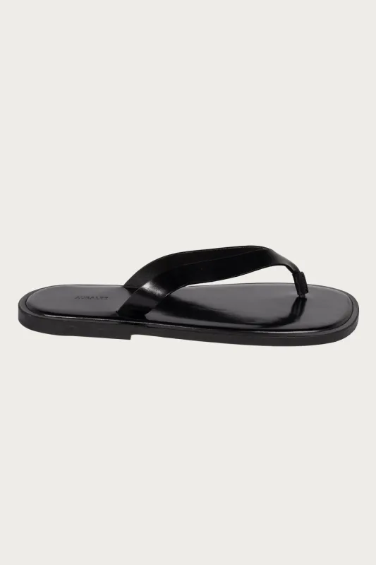 Leather Tong Sandals - Black made by Auralee