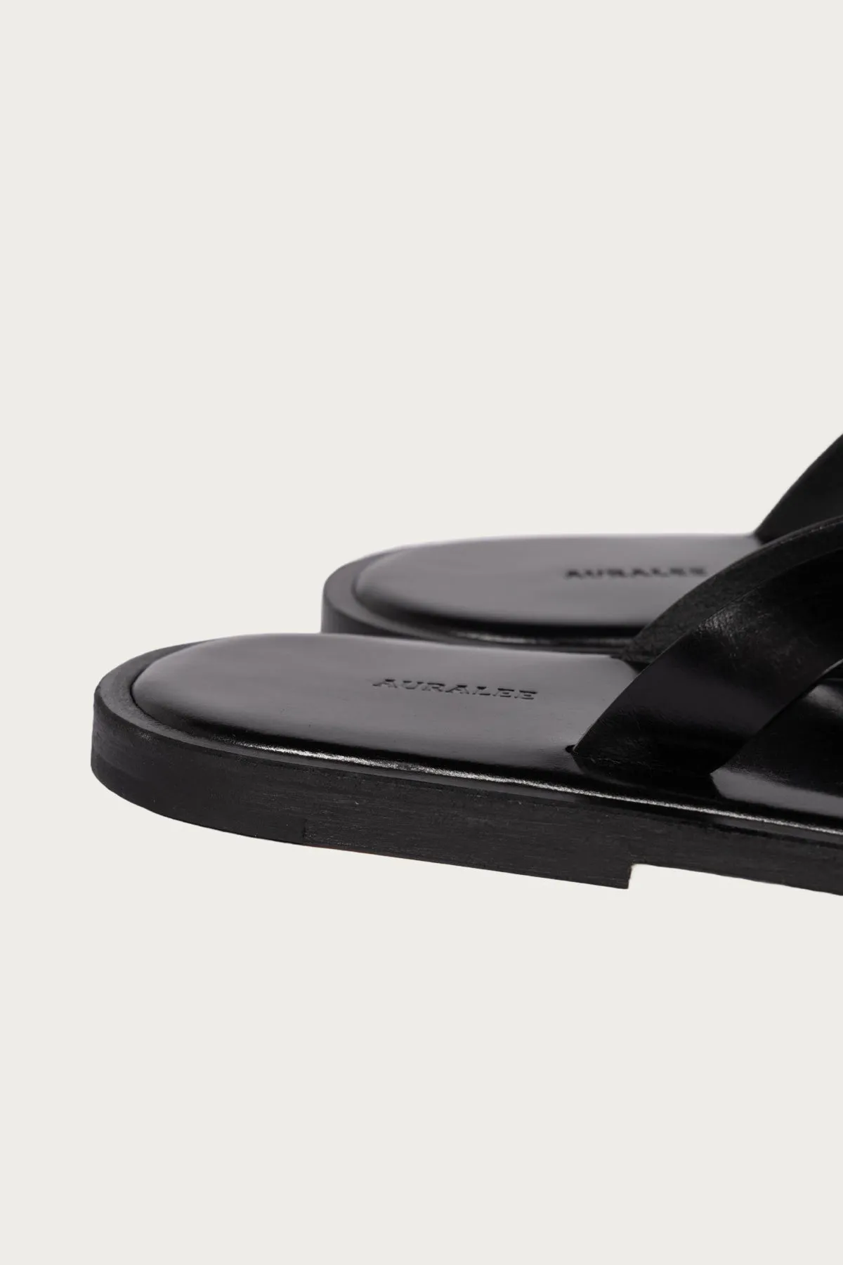 Leather Tong Sandals - Black sold by Canoe Club product image thumbnail 4