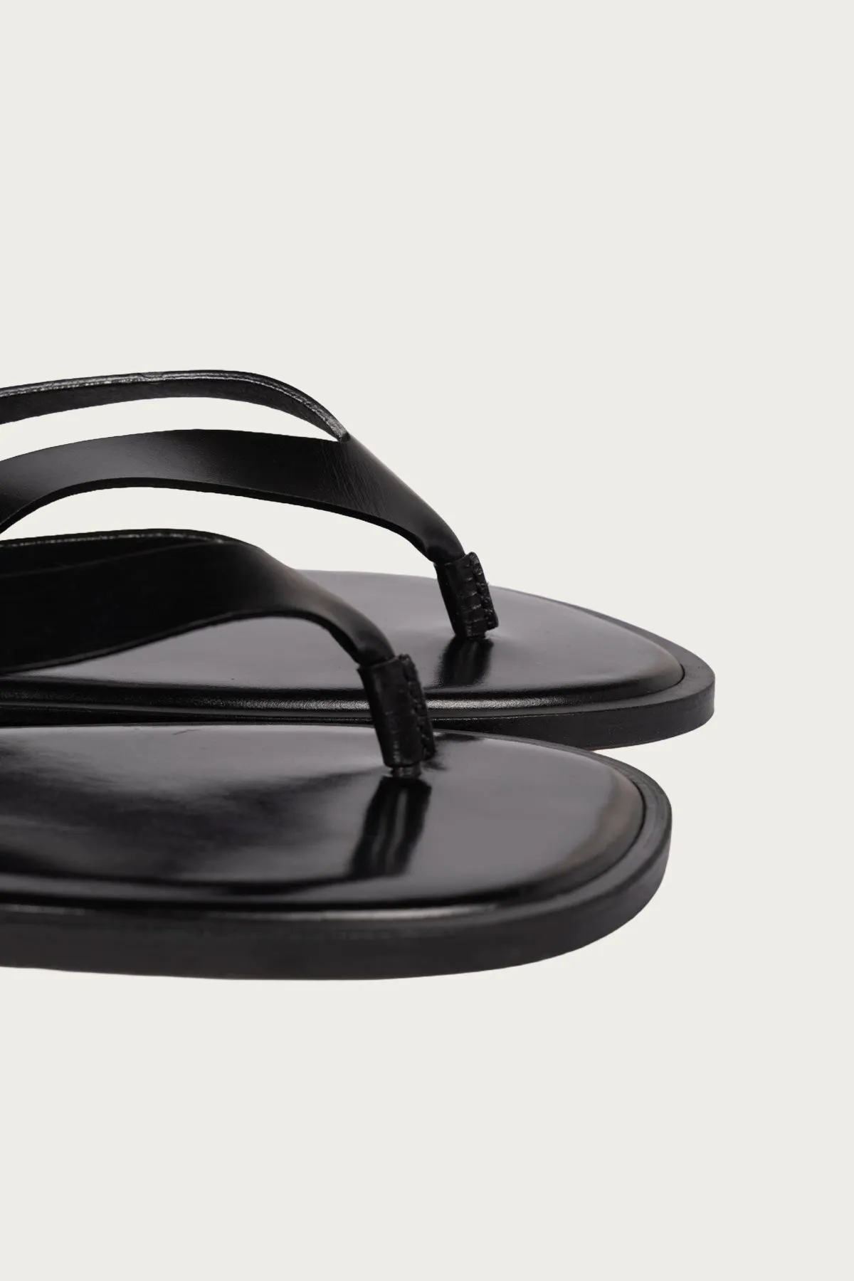 Leather Tong Sandals - Black sold by Canoe Club product image thumbnail 5