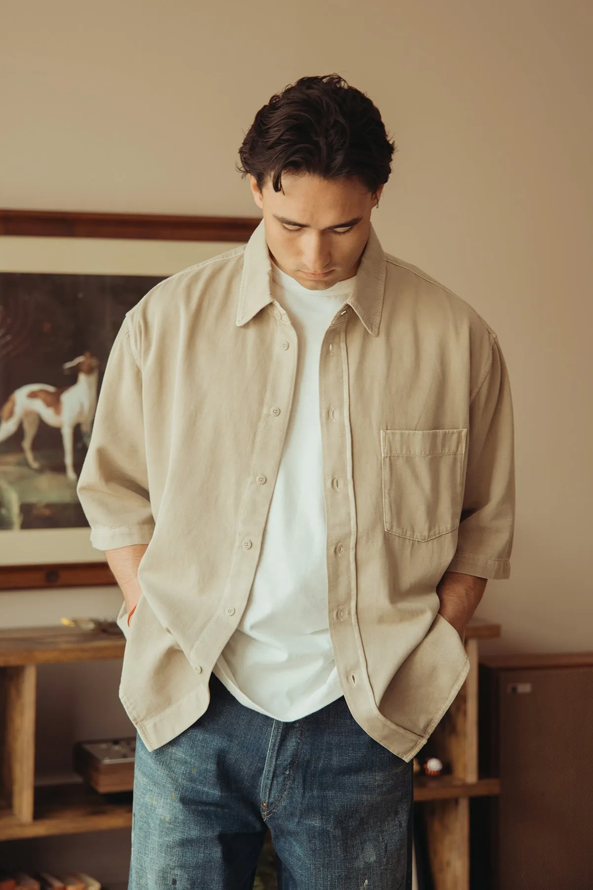 SS Denim Shirt - Natural Beige sold by Canoe Club product image thumbnail 2