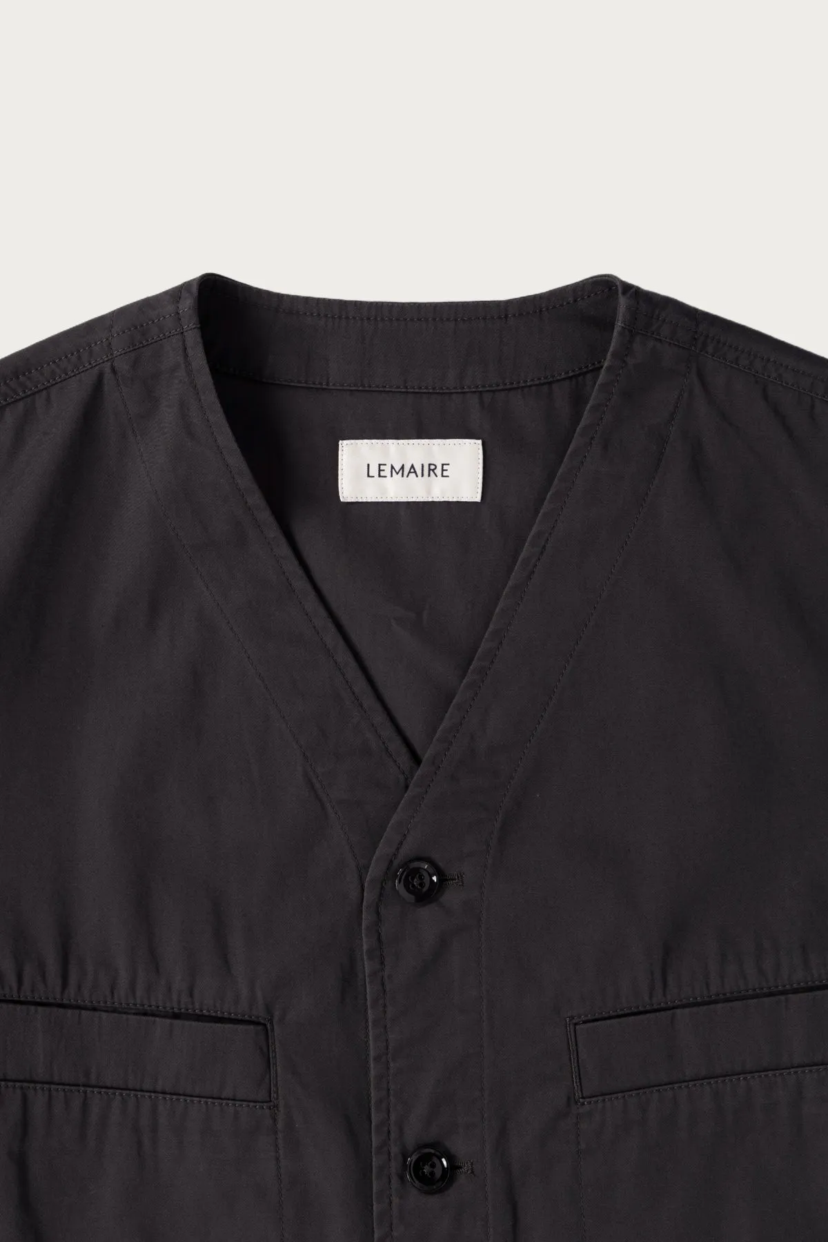 Collarless Overshirt - Charcoal sold by Canoe Club product image thumbnail 2