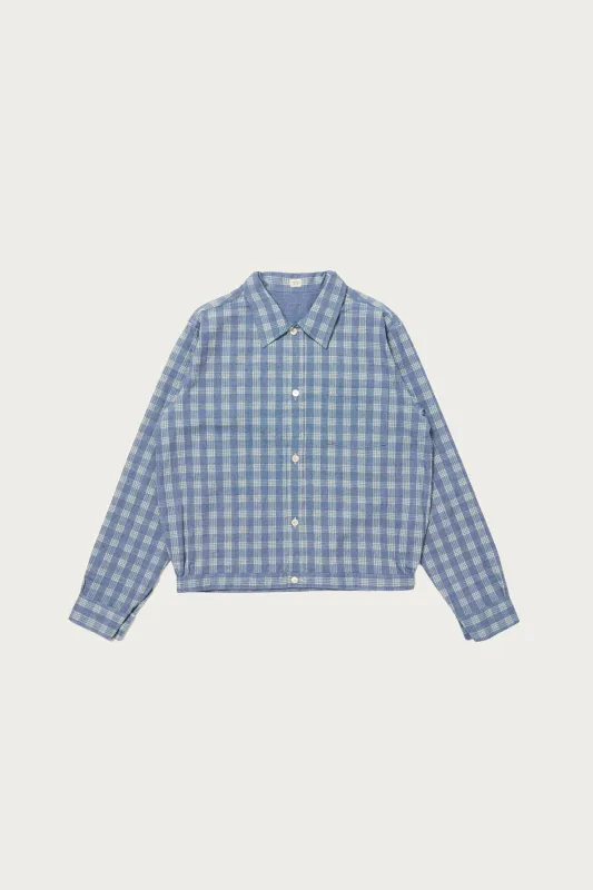 Lot. 319 Palaka Jacket - Discharged Indigo Plaid made by Taiga Takahashi Mens