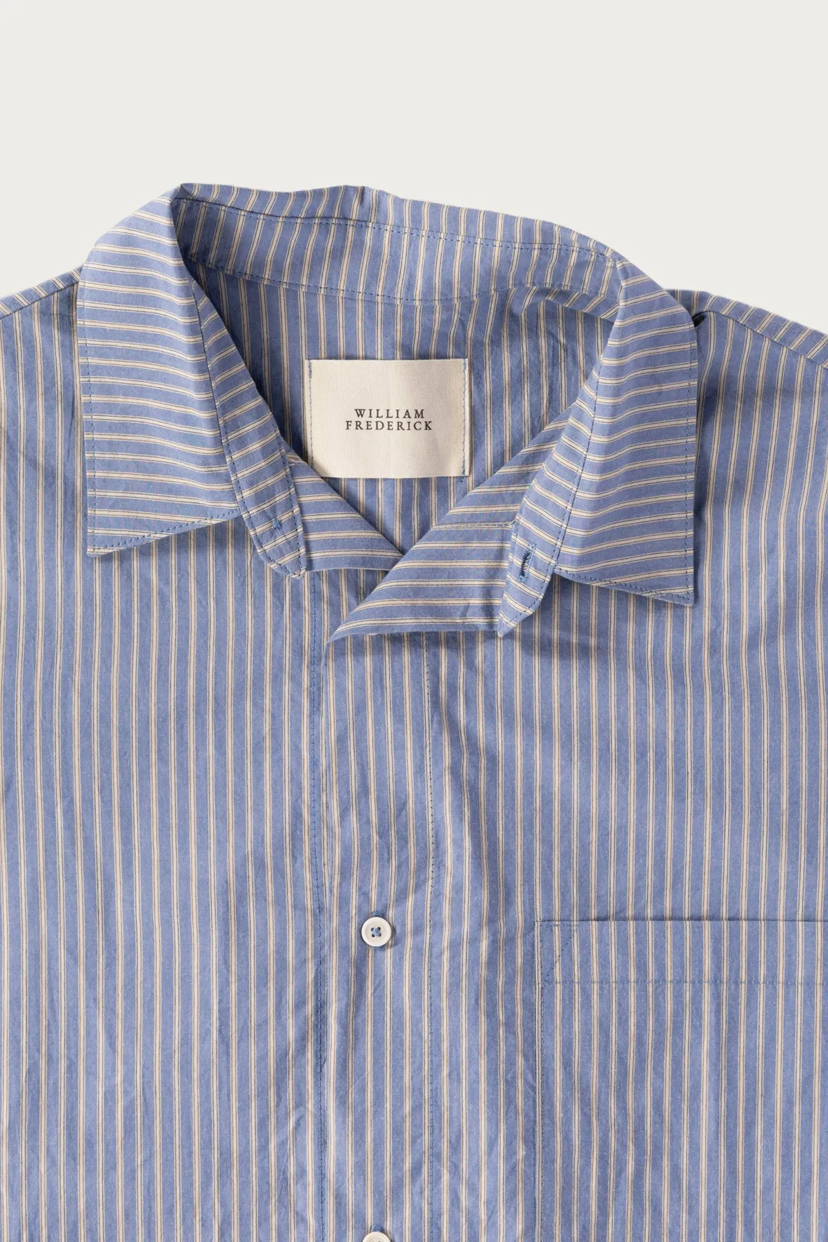 Office Shirt - Washed Blue Stripe Cotton Typewriter Cloth sold by Canoe Club product image thumbnail 2