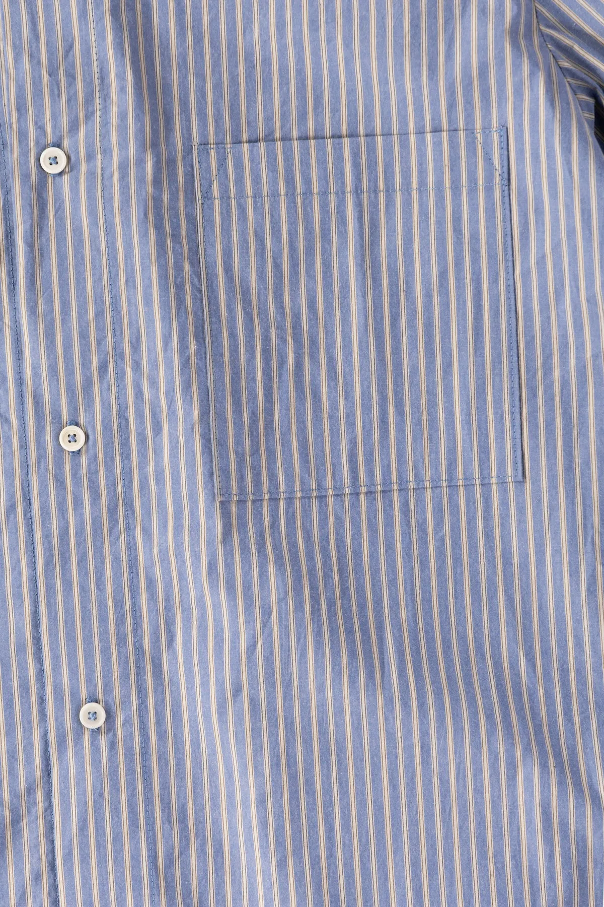 Office Shirt - Washed Blue Stripe Cotton Typewriter Cloth sold by Canoe Club product image thumbnail 3