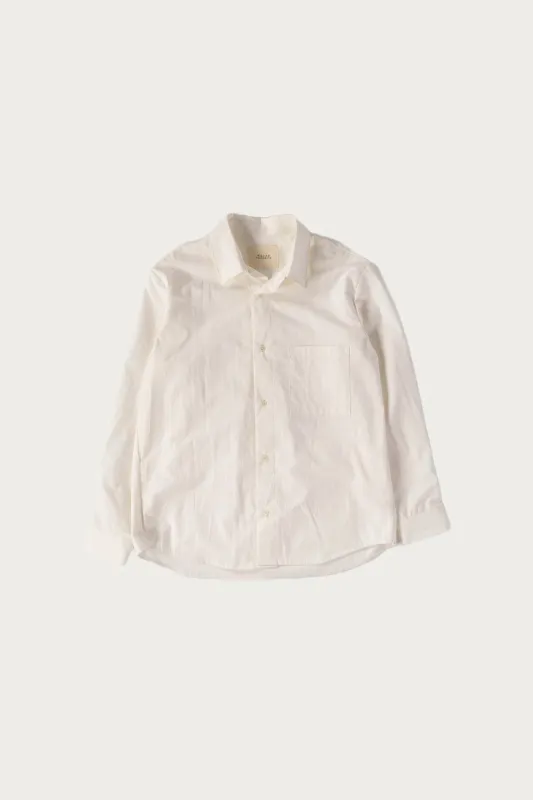Office Shirt - White Cotton Wool Typewriter Cloth made by Canoe Club
