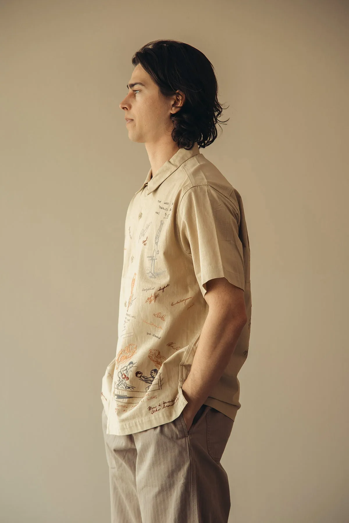 Yearbook Camp Shirt - Khaki/Grey sold by Canoe Club product image thumbnail 3