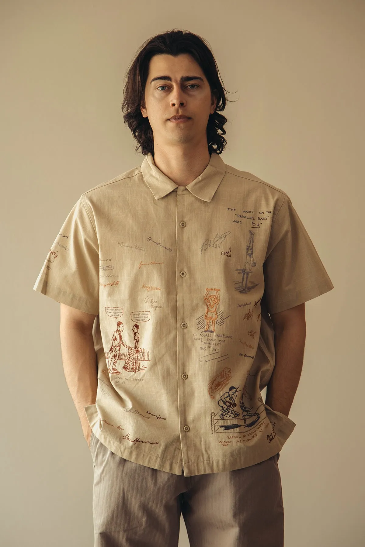 Yearbook Camp Shirt - Khaki/Grey sold by Canoe Club product image thumbnail 2