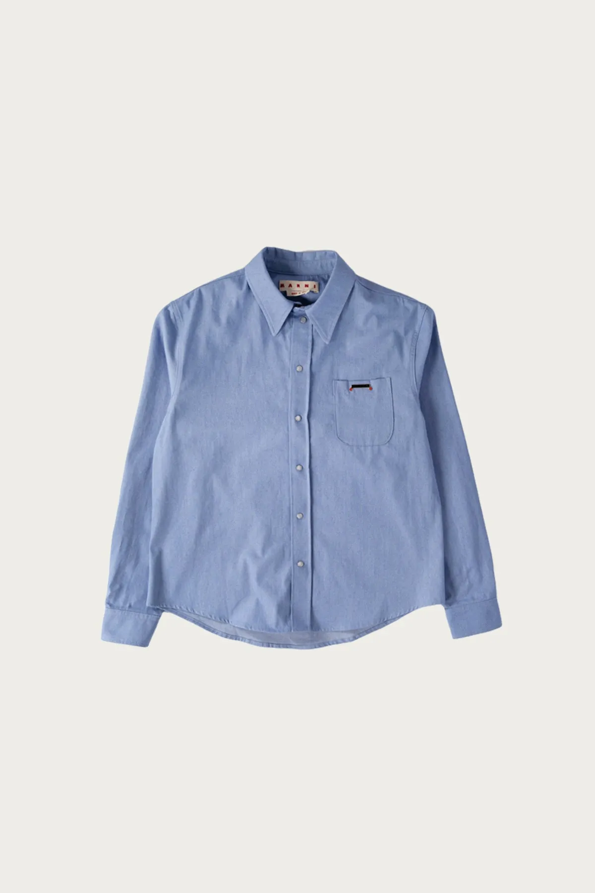 Colored Light Denim Western Shirt - Iris Blue sold by Canoe Club