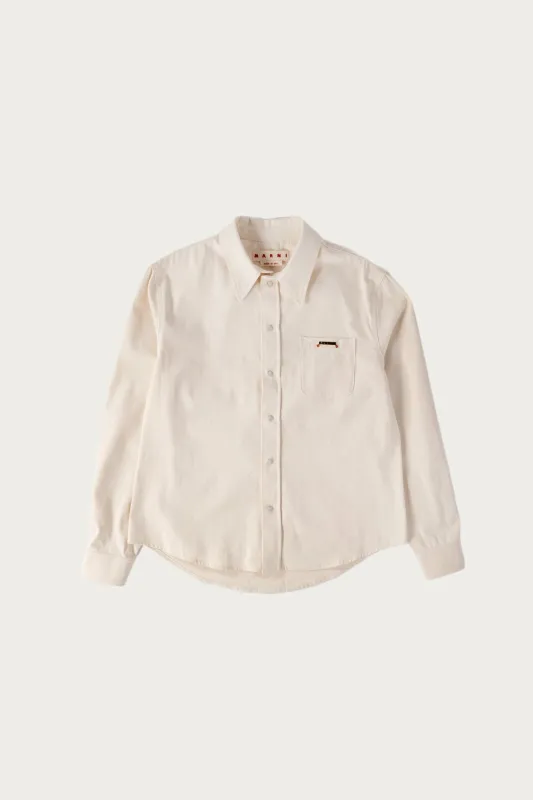 Colored Light Denim Western Shirt - Bone made by Marni