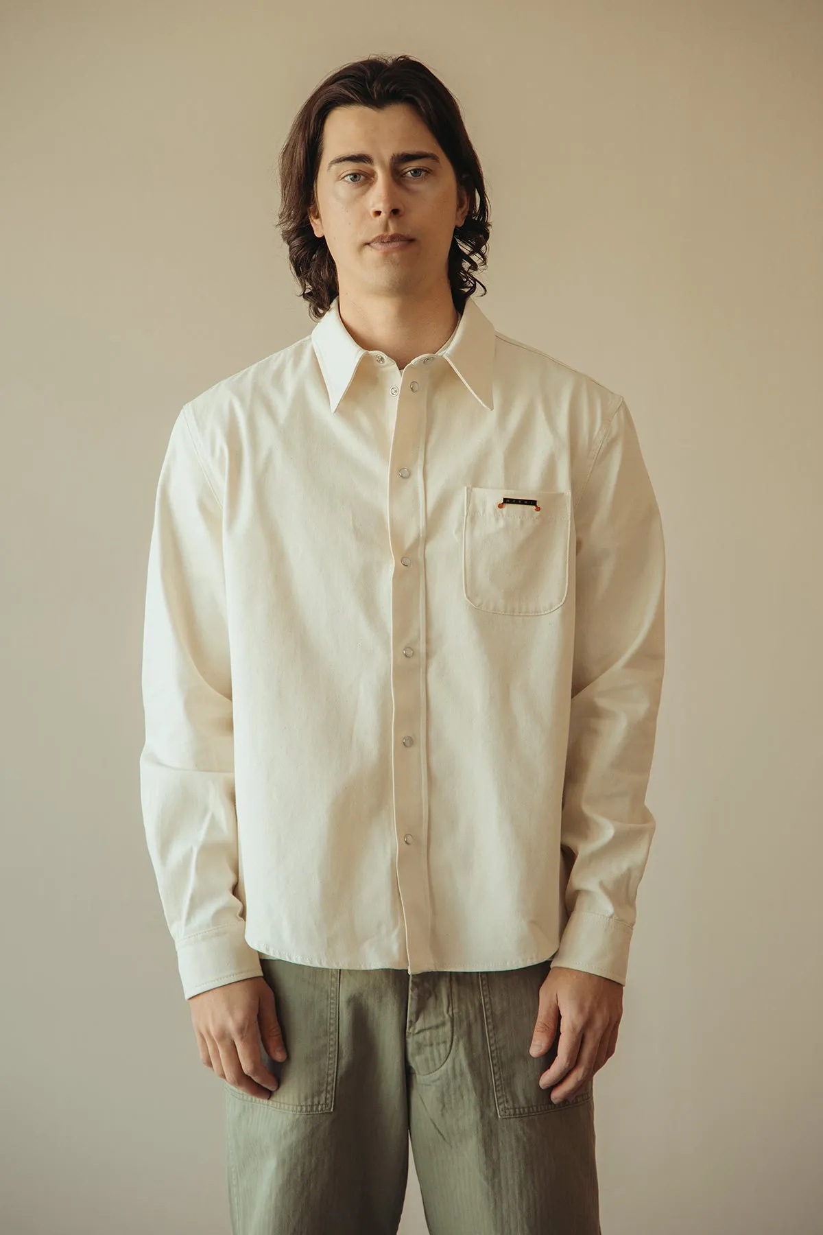Colored Light Denim Western Shirt - Bone sold by Canoe Club product image thumbnail 3