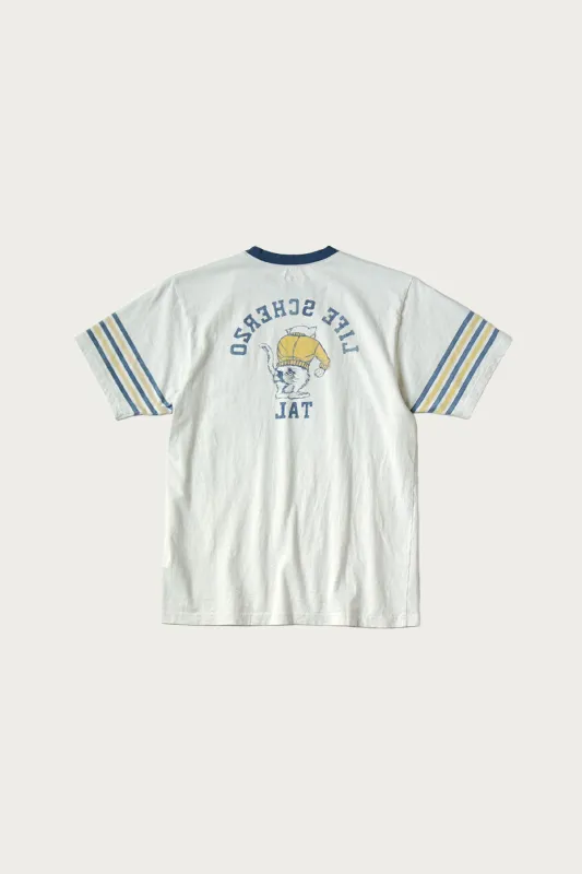 20/-Jersey RINGER-T (College CAPITAL) - Light Blue made by Kapital