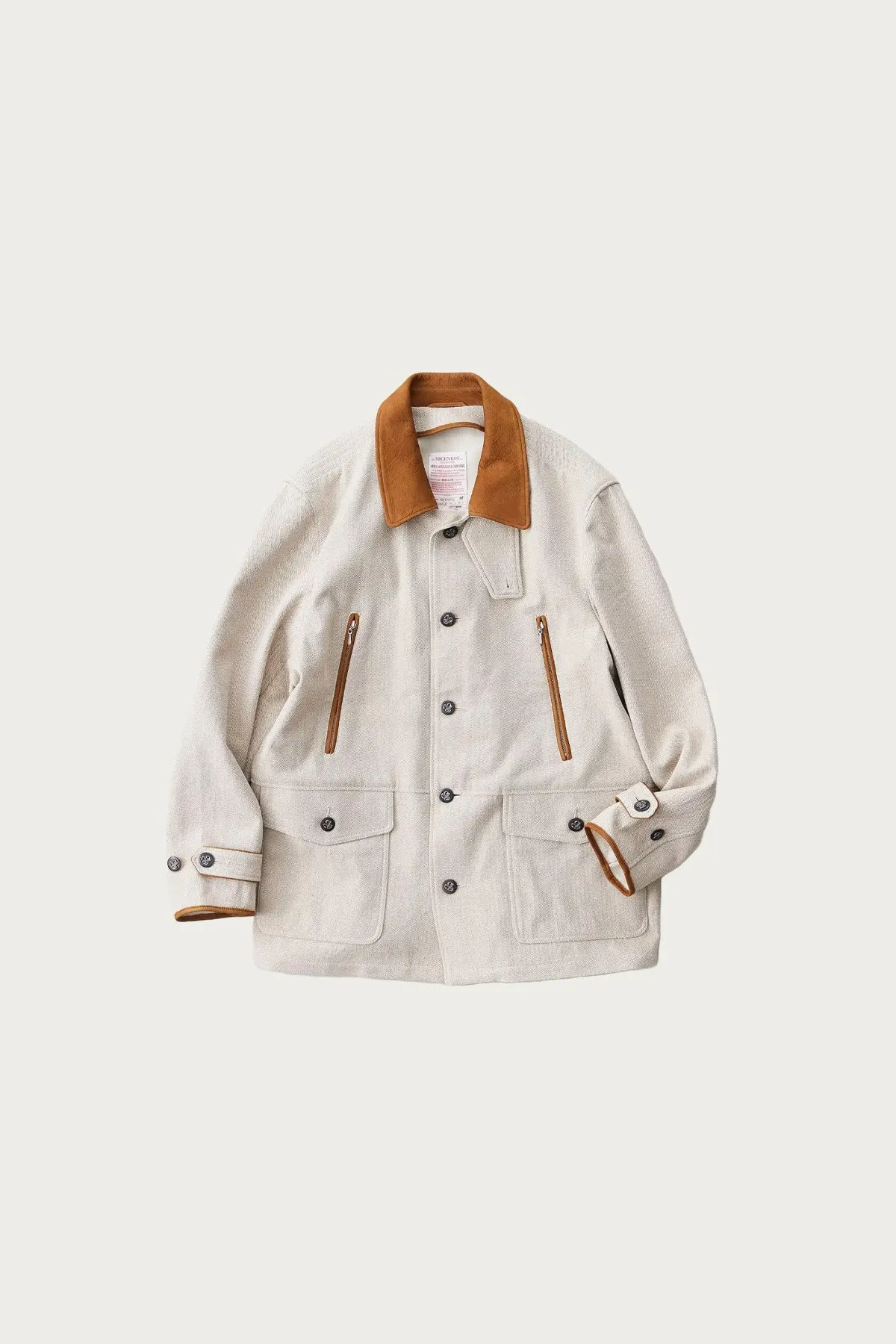 Loran Herringbone Hunting Jacket - Khaki sold by Canoe Club