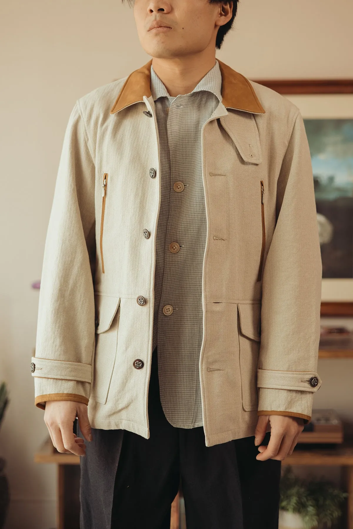 Loran Herringbone Hunting Jacket - Khaki sold by Canoe Club product image thumbnail 2