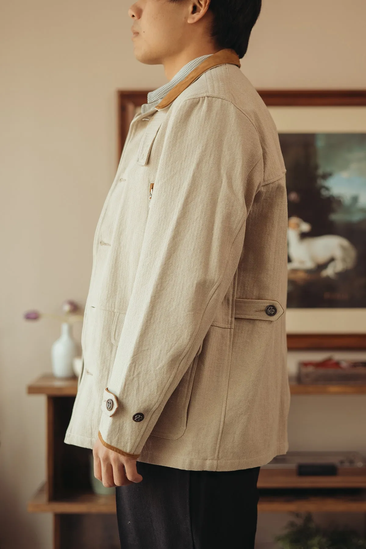Loran Herringbone Hunting Jacket - Khaki sold by Canoe Club product image thumbnail 3
