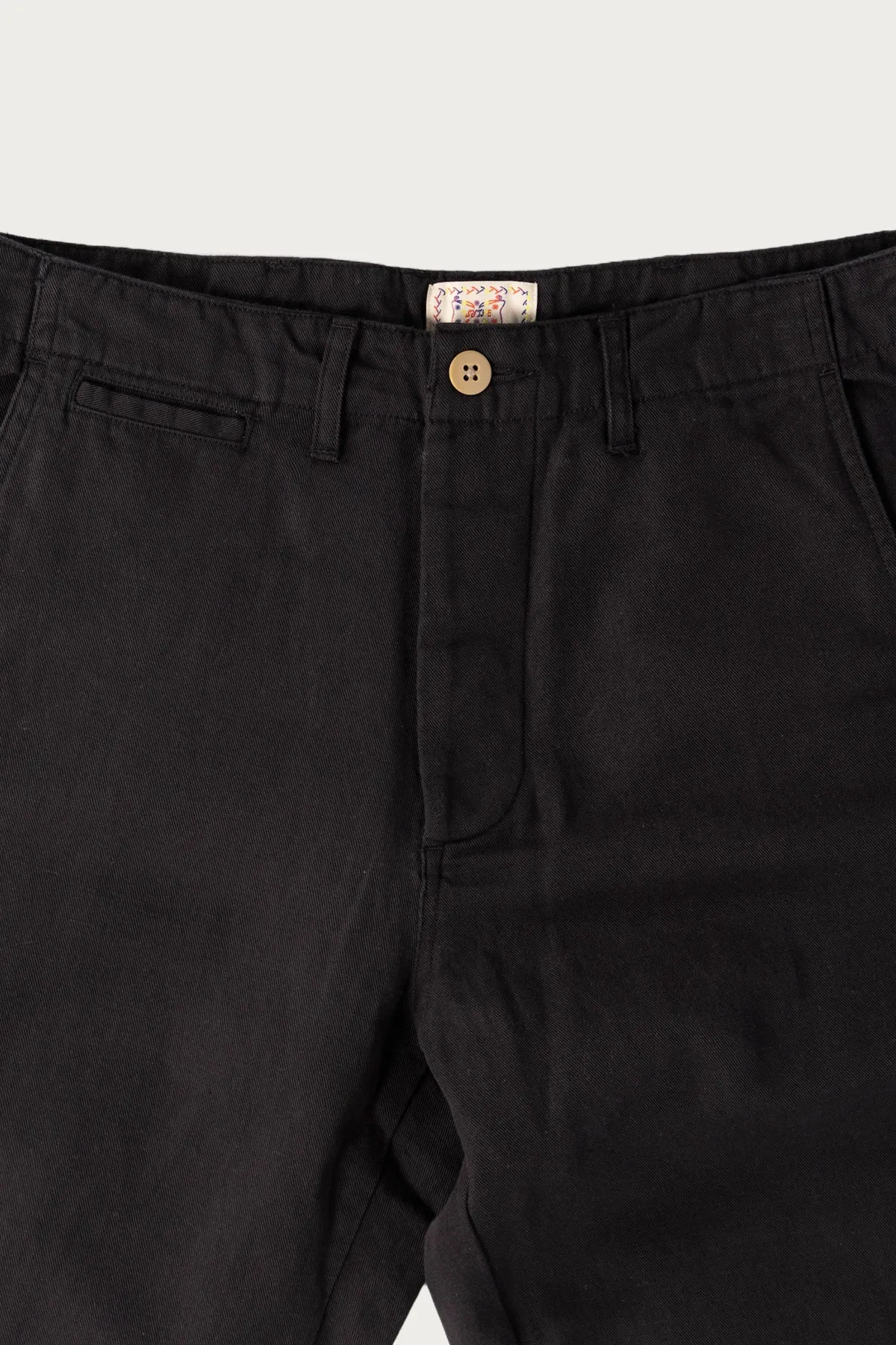 Flat Front Cotton/Linen Chinos - Faded Black sold by Canoe Club product image thumbnail 2