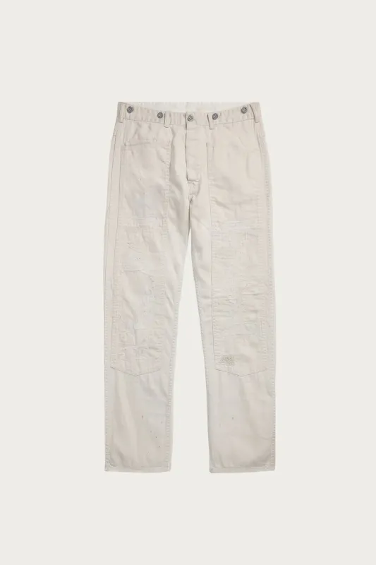 Engineer Fit Repaired Carpenter Pant - Destroyed & Repaired Cream sold by Canoe Club