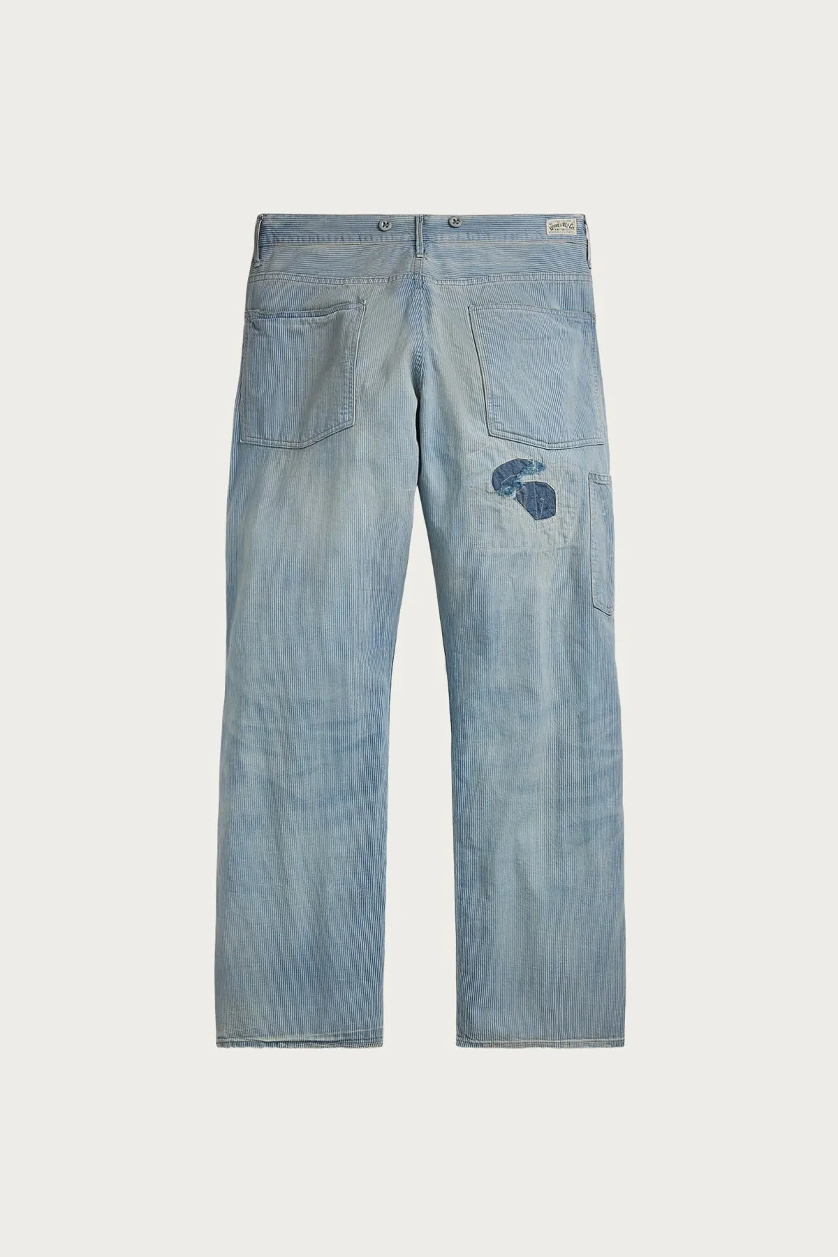 Vintage 5-Pocket Repaired Indigo Pant - Destroyed Repair Stripe sold by Canoe Club product image thumbnail 5