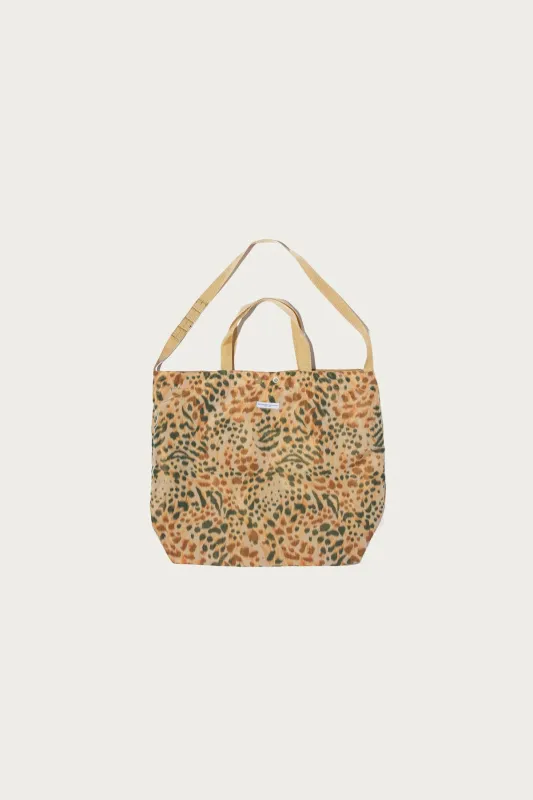 Carry All Tote Reversible - Brown Polyester Leopard Print made by Engineered Garments