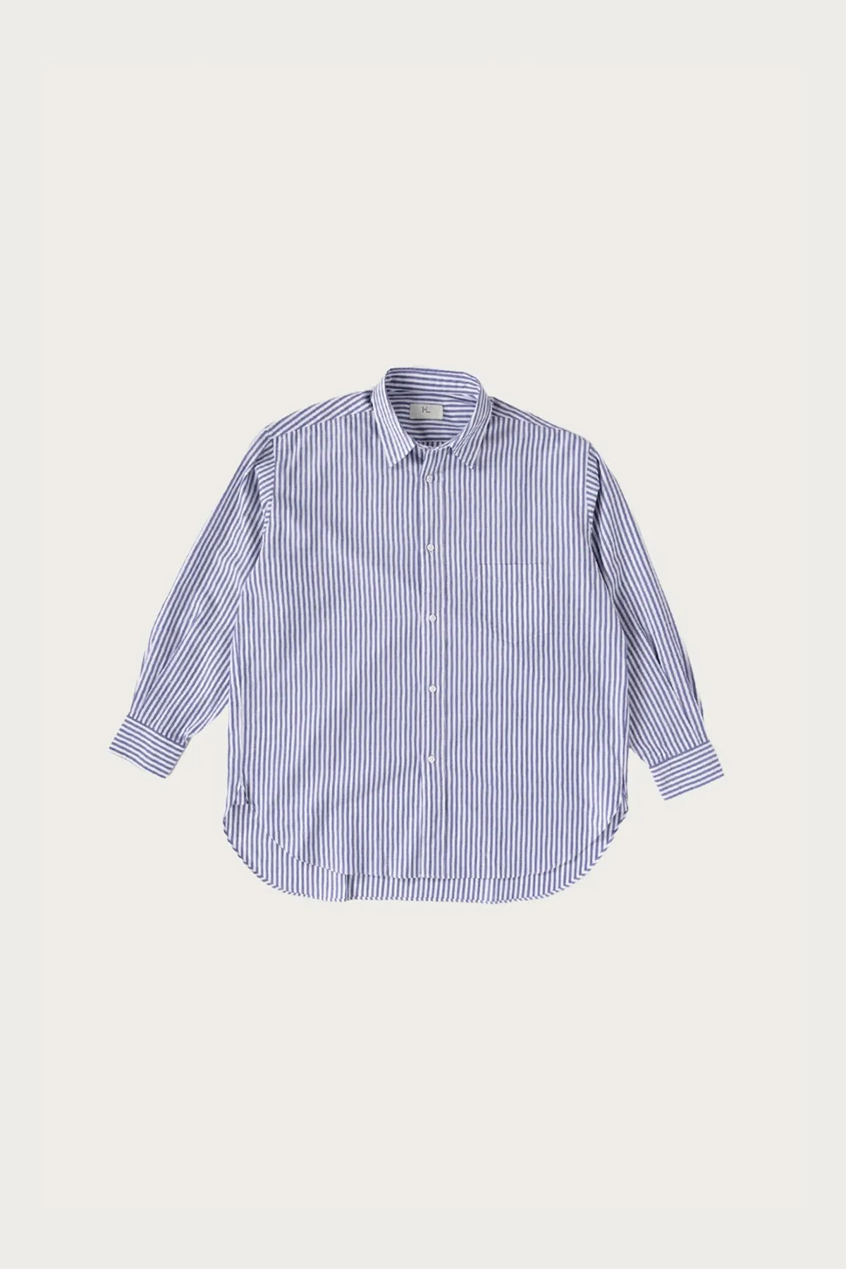 Cotton Oxford Regular Collar Shirt - Sax Stripe sold by Canoe Club
