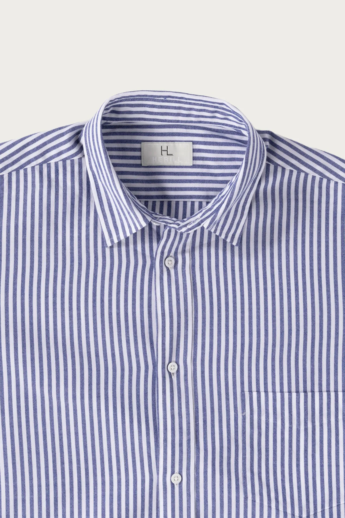 Cotton Oxford Regular Collar Shirt - Sax Stripe sold by Canoe Club product image thumbnail 2