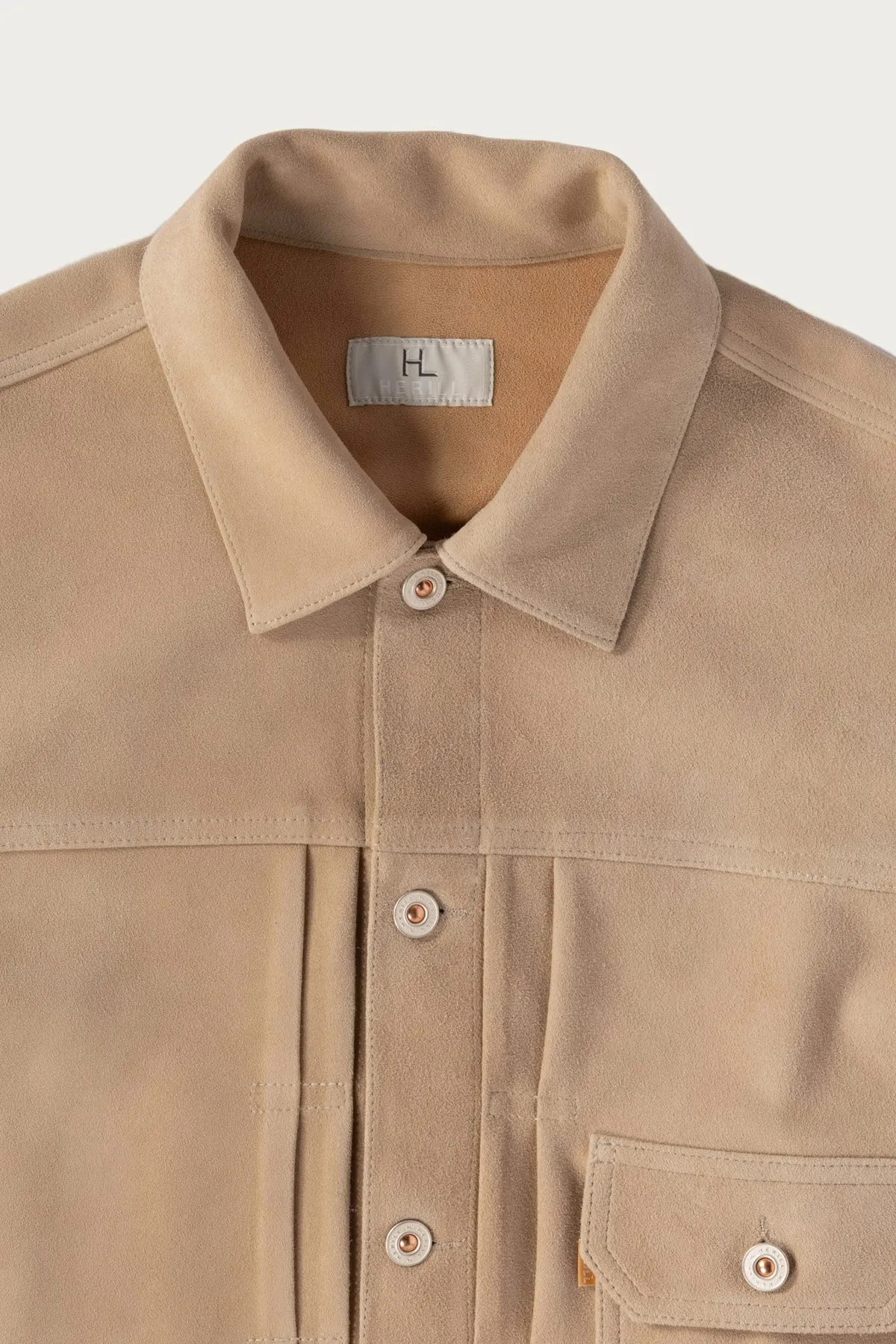 Lambsuede Jacket - Beige sold by Canoe Club product image thumbnail 4