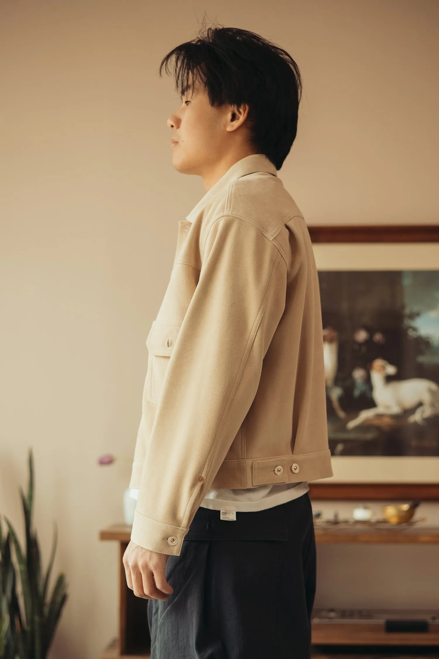 Lambsuede Jacket - Beige sold by Canoe Club product image thumbnail 3