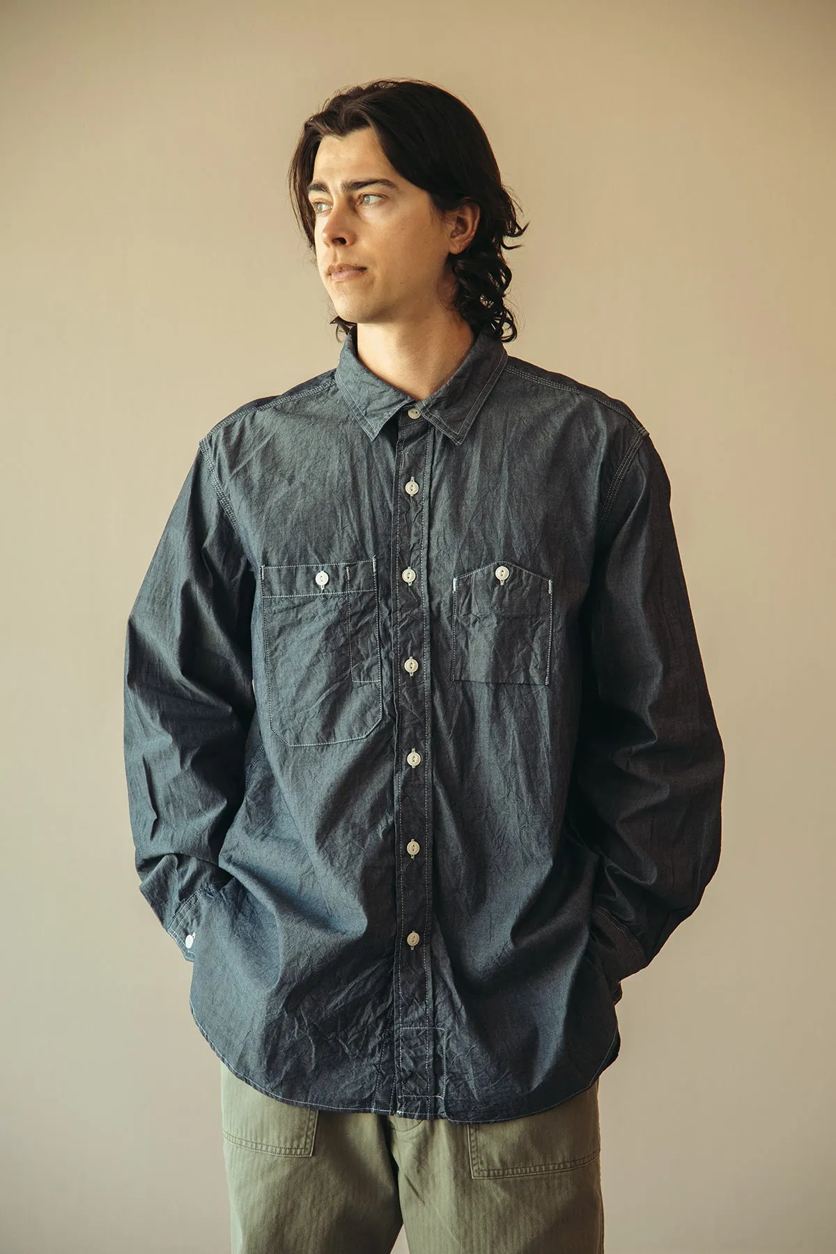 Work Shirt - Indigo Cotton Chambray sold by Canoe Club product image thumbnail 2