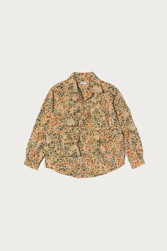 Explorer Shirt Jacket - Brown Polyester Leopard made by Engineered Garments