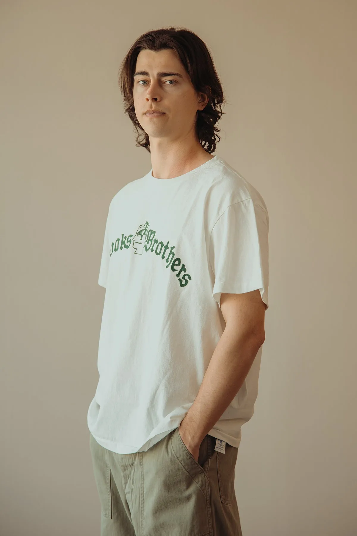 Brain Dead x Brooks Brothers California Logo Tubular Tee - White sold by Canoe Club product image thumbnail 3