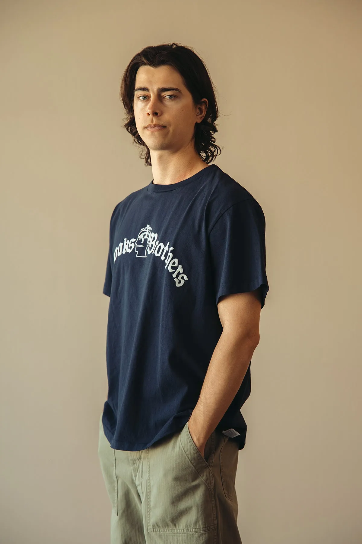 Brain Dead x Brooks Brothers California Logo Tubular Tee - Navy sold by Canoe Club product image thumbnail 2