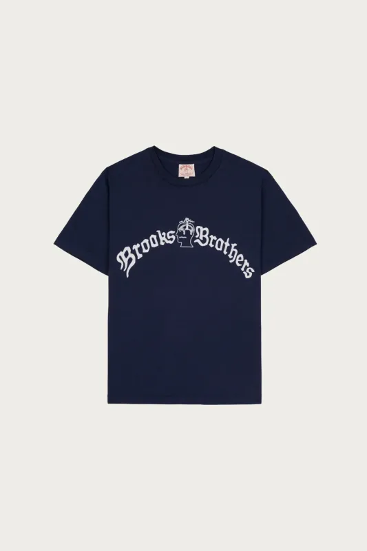 Brain Dead x Brooks Brothers California Logo Tubular Tee - Navy made by Brain Dead