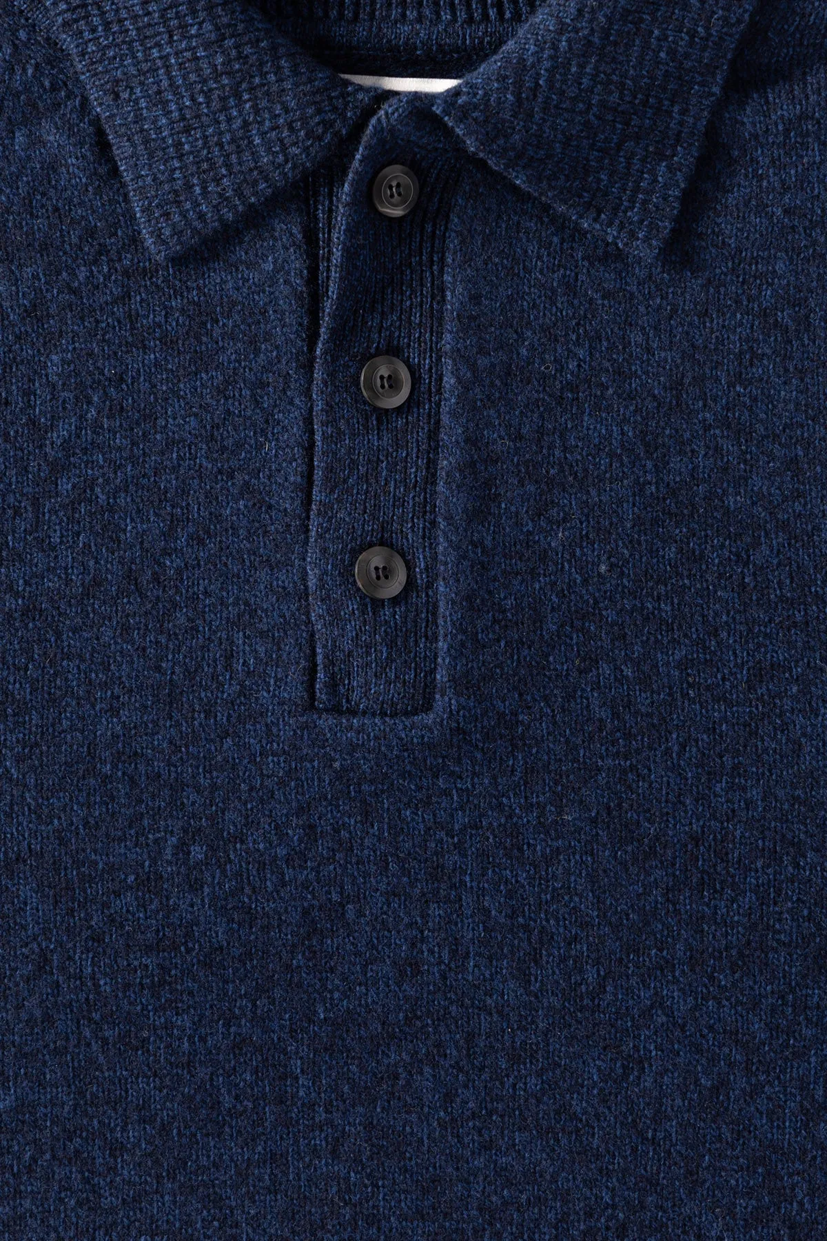Dance of the Polo Knit - Navy Mix Superfine Lambswool sold by Canoe Club product image thumbnail 3