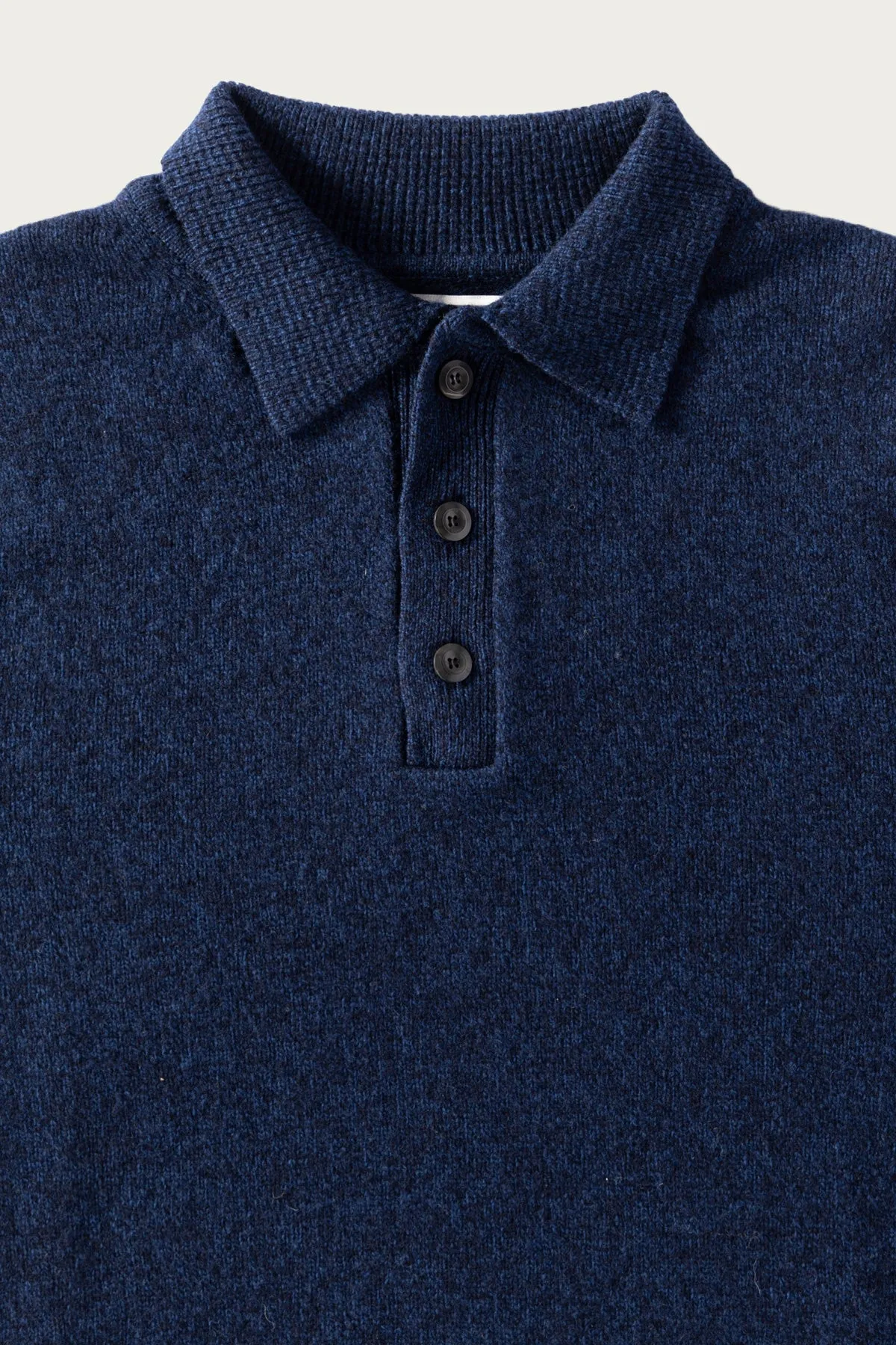 Dance of the Polo Knit - Navy Mix Superfine Lambswool sold by Canoe Club product image thumbnail 2