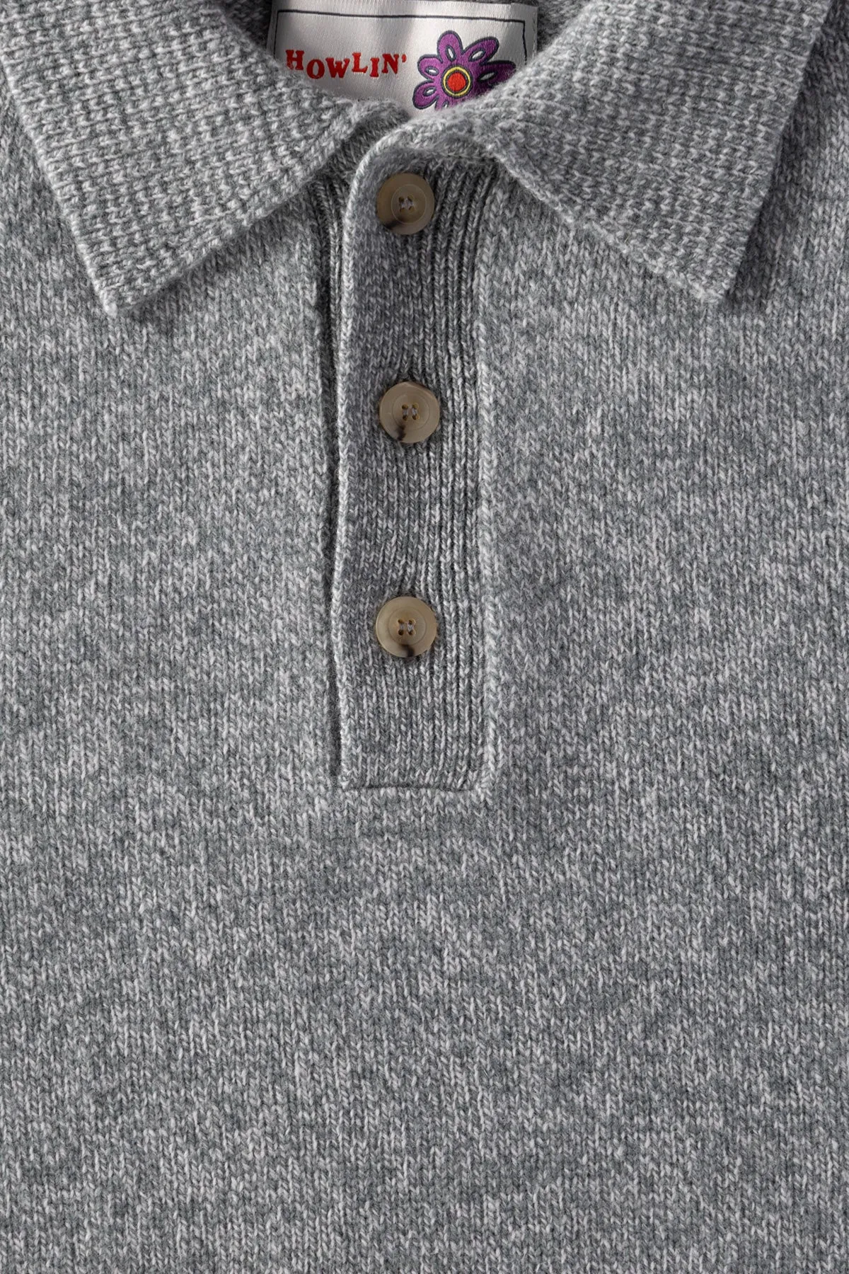 Dance of the Polo Knit - Sky Mix Superfine Lambswool sold by Canoe Club product image thumbnail 5