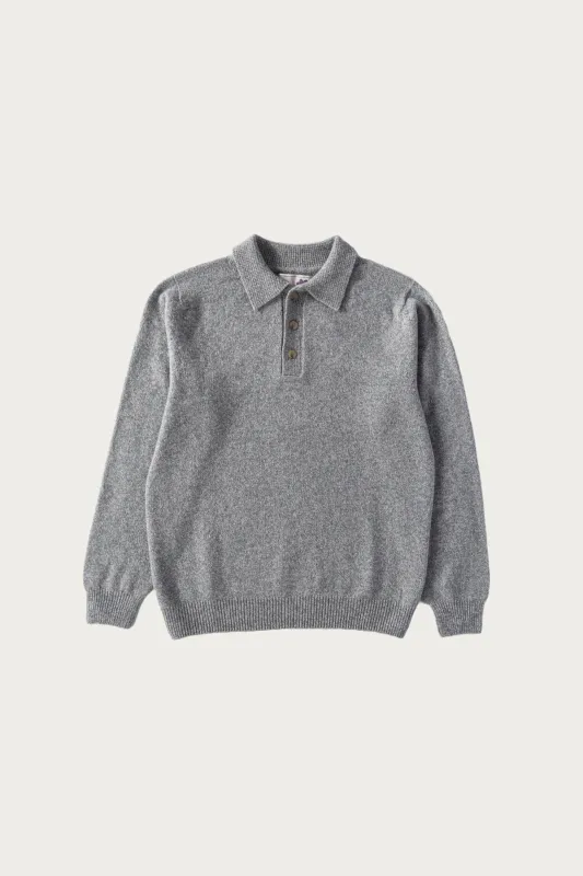 Dance of the Polo Knit - Sky Mix Superfine Lambswool made by Howlin'