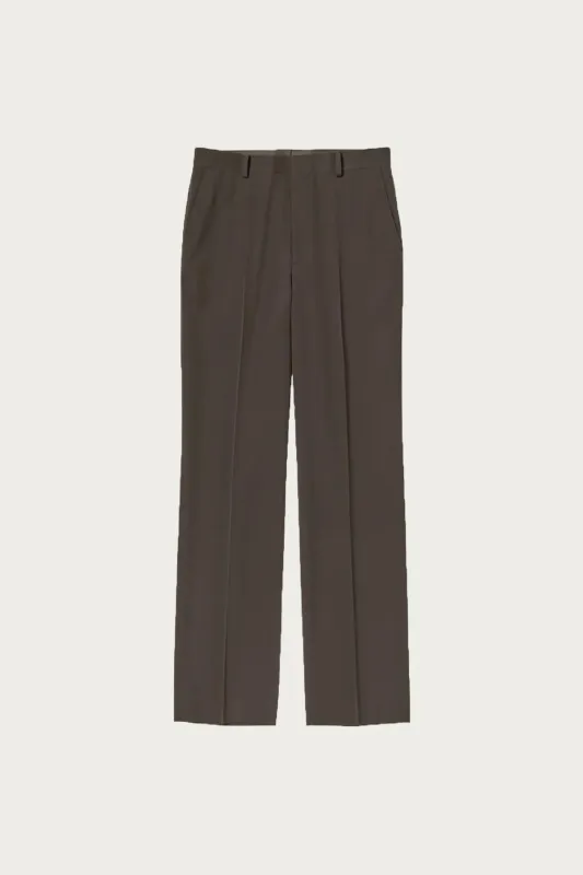 Light Wool Max Gabardine Slacks - Dark Brown made by Auralee
