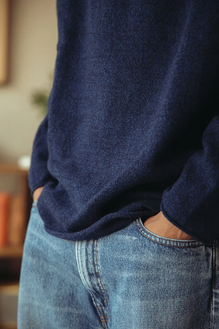 Extended Pleasure Knit - Navy Superfine Lambswool sold by Canoe Club product image thumbnail 4