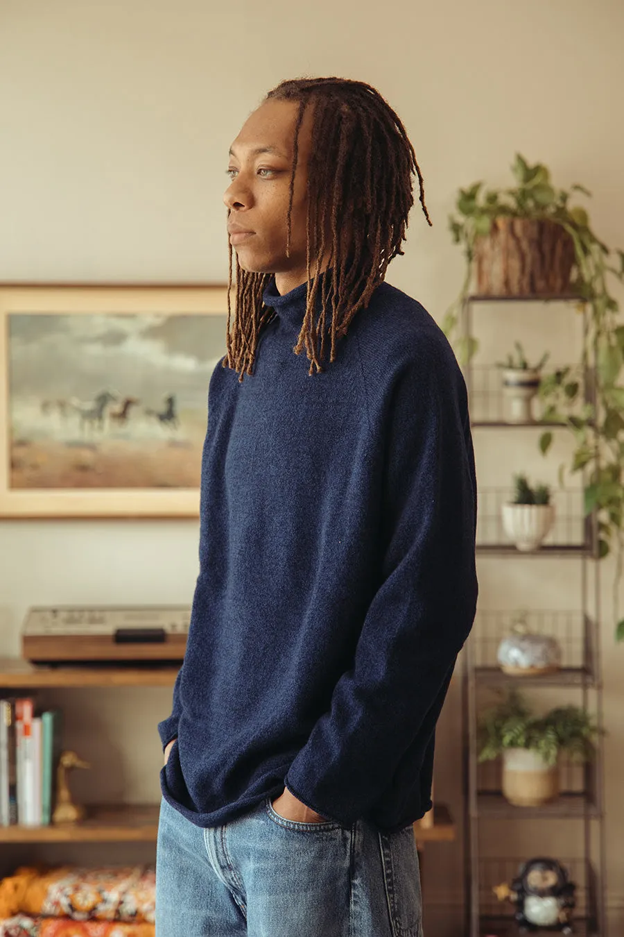 Extended Pleasure Knit - Navy Superfine Lambswool sold by Canoe Club product image thumbnail 3