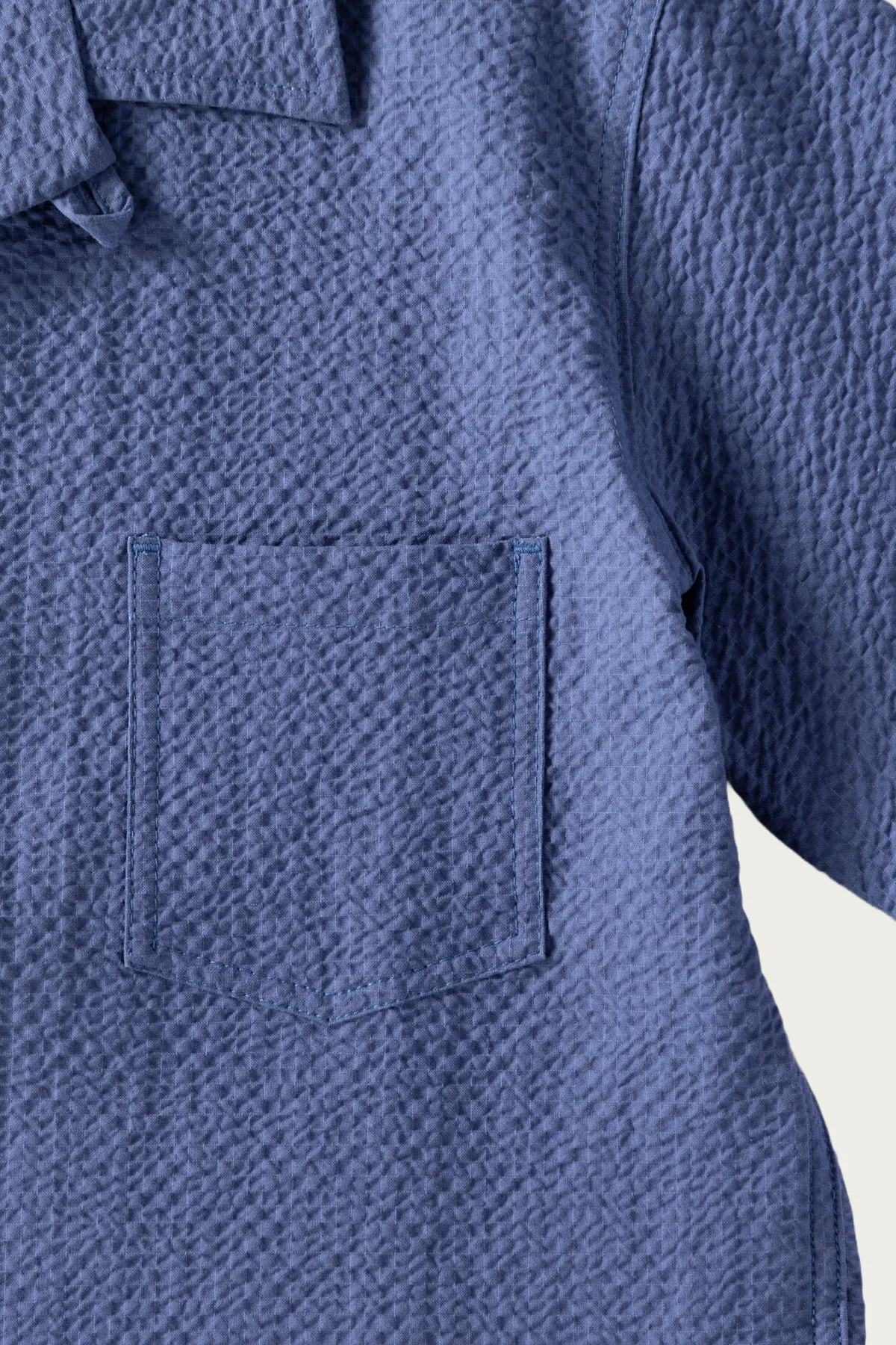 Seersucker Cocktail Shirt - Blue sold by Canoe Club product image thumbnail 5