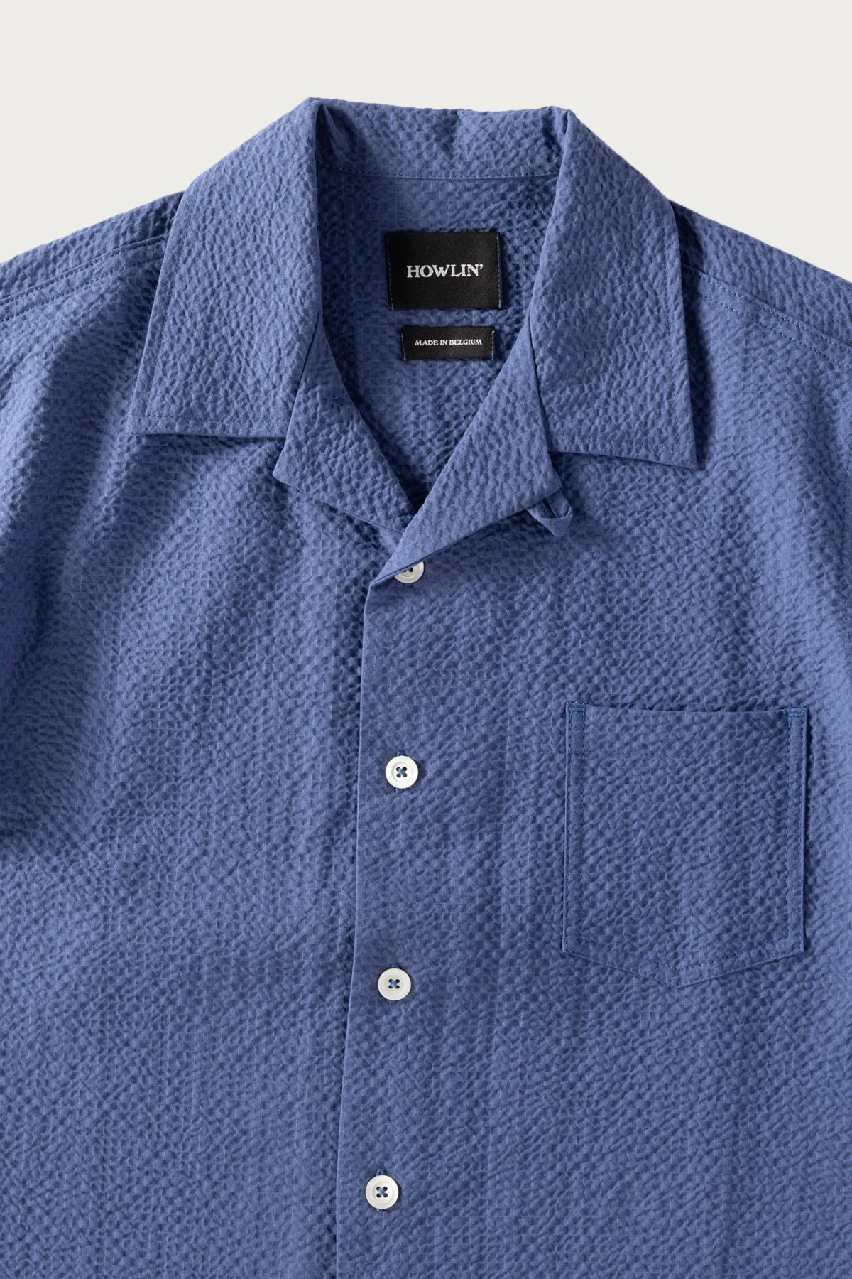 Seersucker Cocktail Shirt - Blue sold by Canoe Club product image thumbnail 4