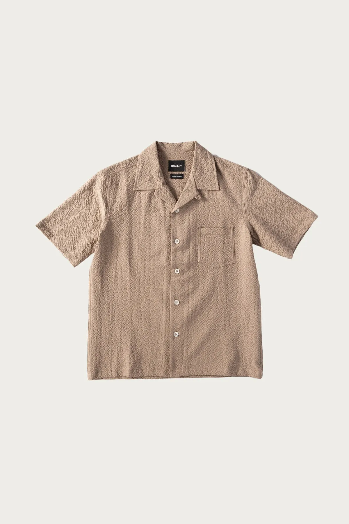 Seersucker Cocktail Shirt - Biscuit sold by Canoe Club