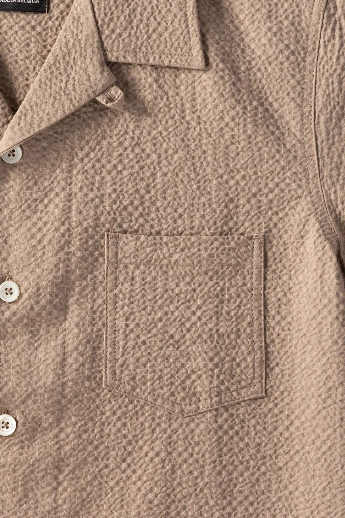 Seersucker Cocktail Shirt - Biscuit sold by Canoe Club product image thumbnail 3