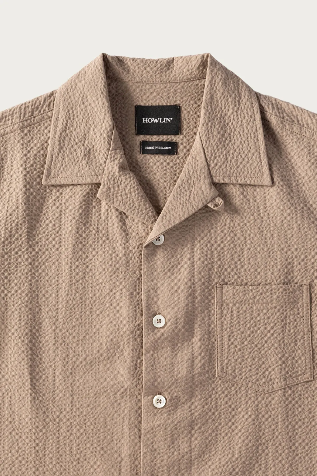 Seersucker Cocktail Shirt - Biscuit sold by Canoe Club product image thumbnail 2