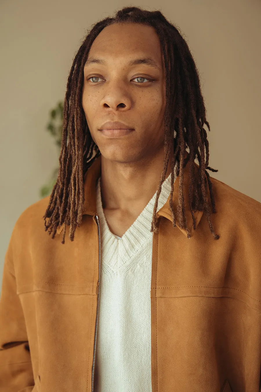 Lamb Suede Zip Blouson - Camel sold by Canoe Club product image thumbnail 5