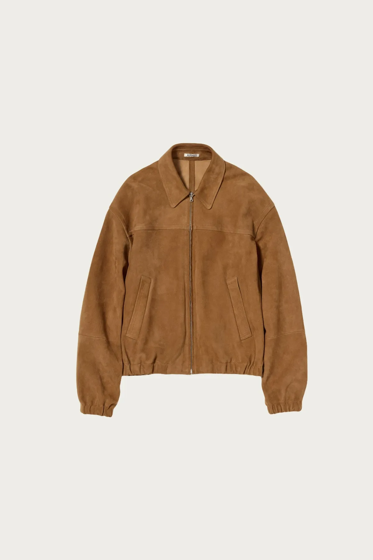 Lamb Suede Zip Blouson - Camel sold by Canoe Club