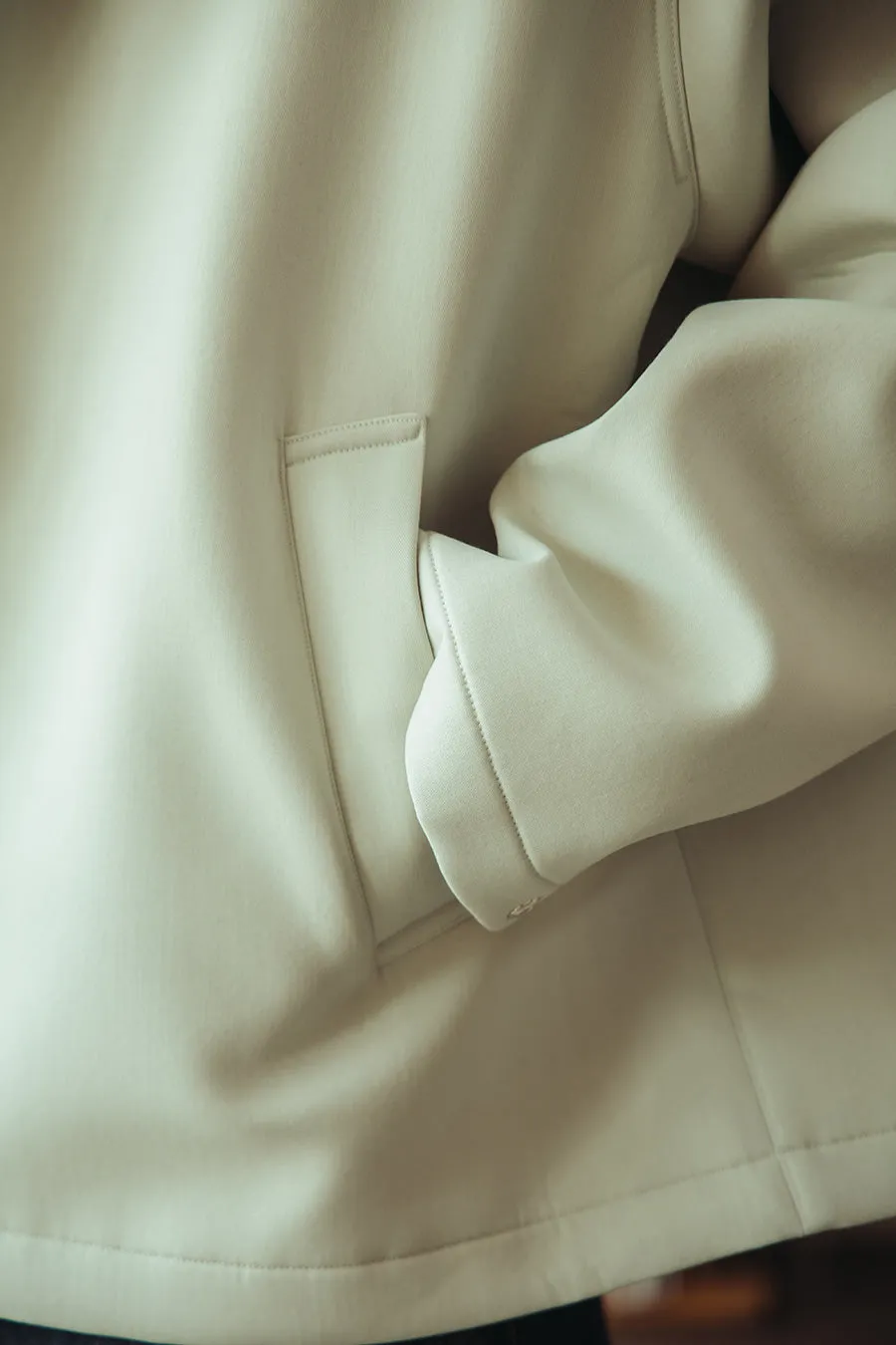 Sponge Wool Twill Zip Blouson - Pale Green sold by Canoe Club product image thumbnail 5