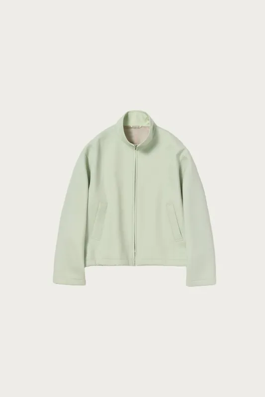 Sponge Wool Twill Zip Blouson - Pale Green made by Auralee