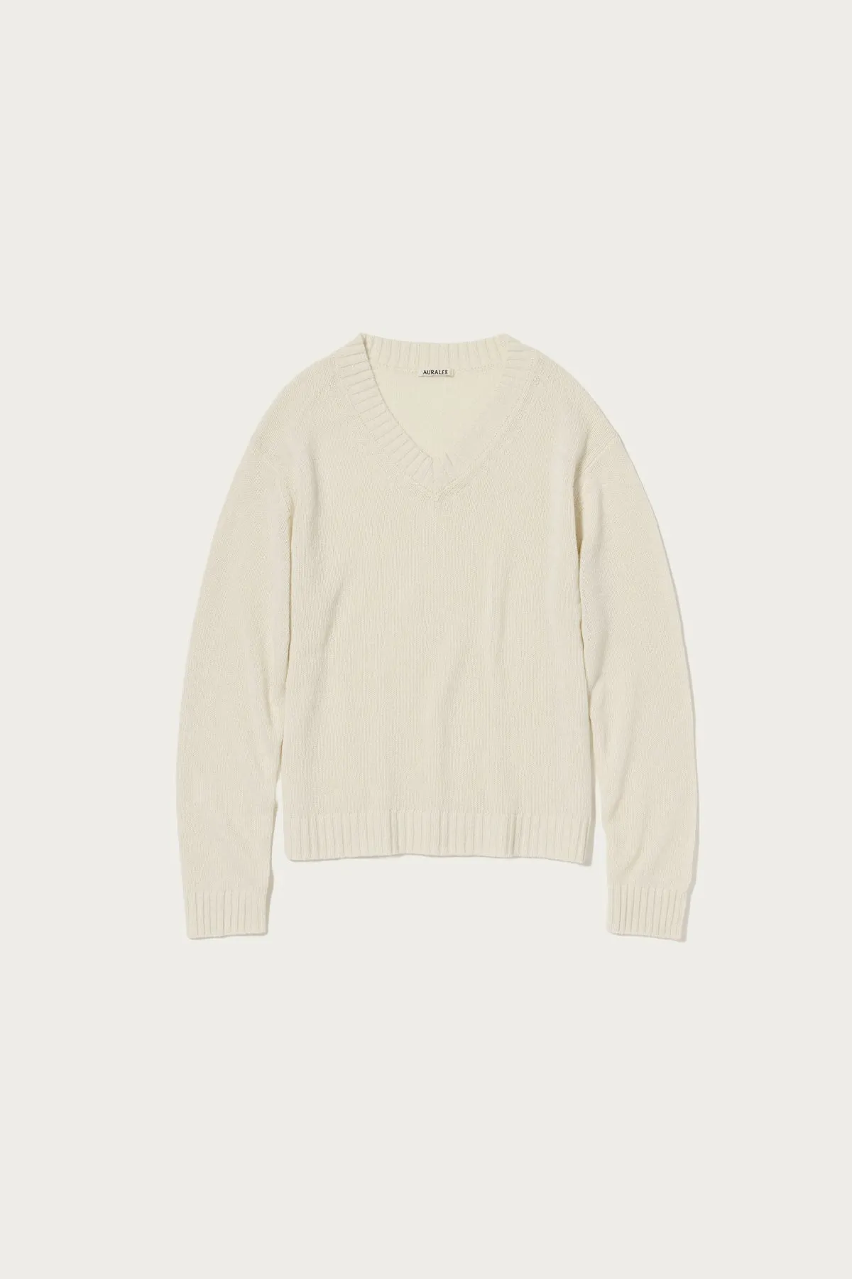 Summer Cashmere Knit V-Neck P/O - Ivory White sold by Canoe Club