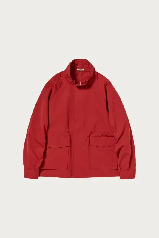 Wool Max Canvas High Neck Zip Blouson - Red made by Auralee